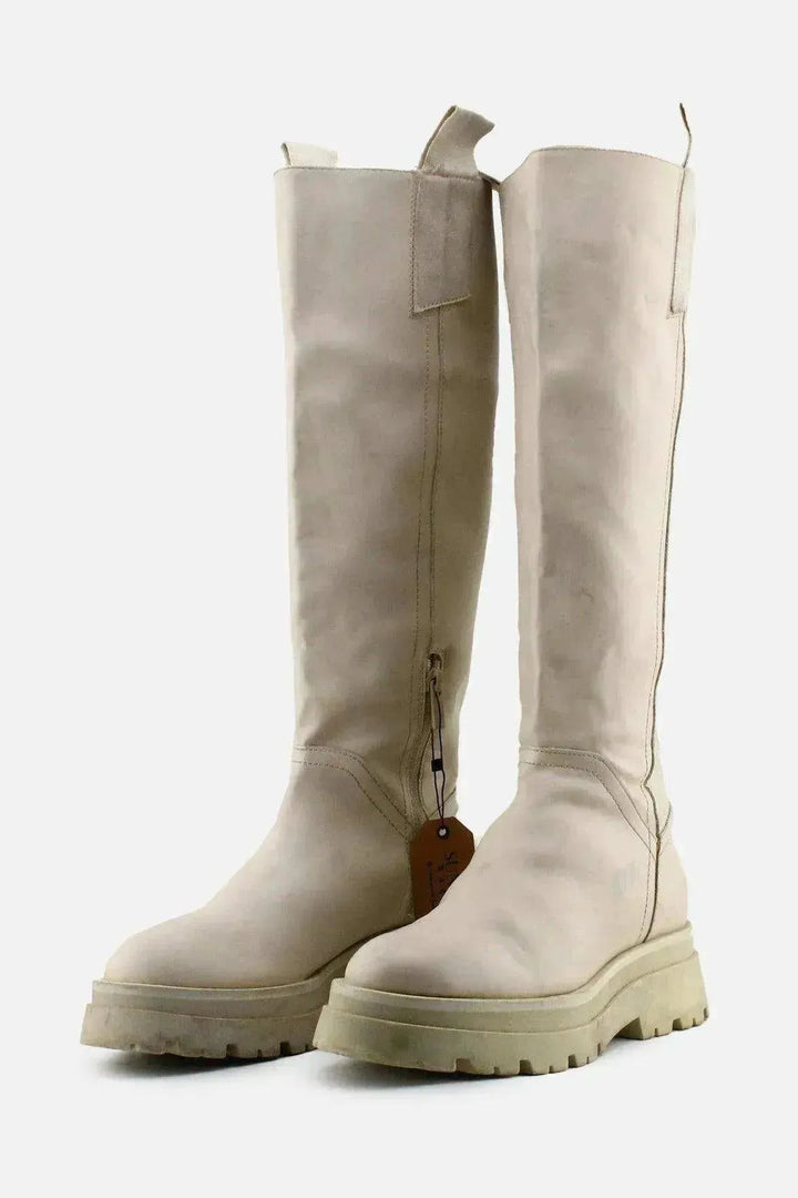 Stradivarius Zipper Knee High Boots | 100% Authentic Leather - sundaybazar