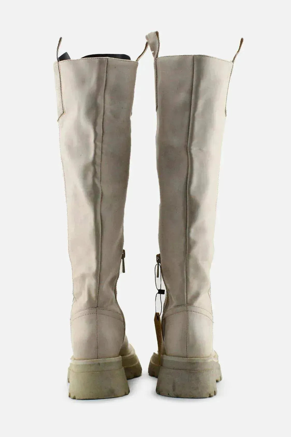 Stradivarius Zipper Knee High Boots | 100% Authentic Leather - sundaybazar