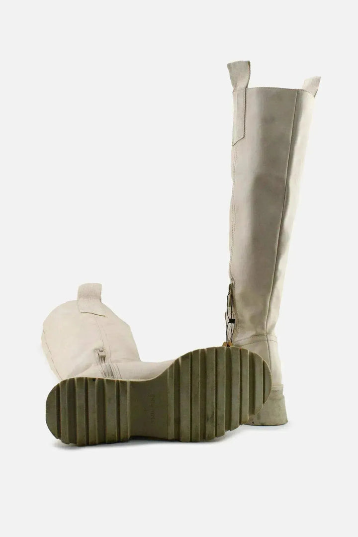 Stradivarius Zipper Knee High Boots | 100% Authentic Leather - sundaybazar