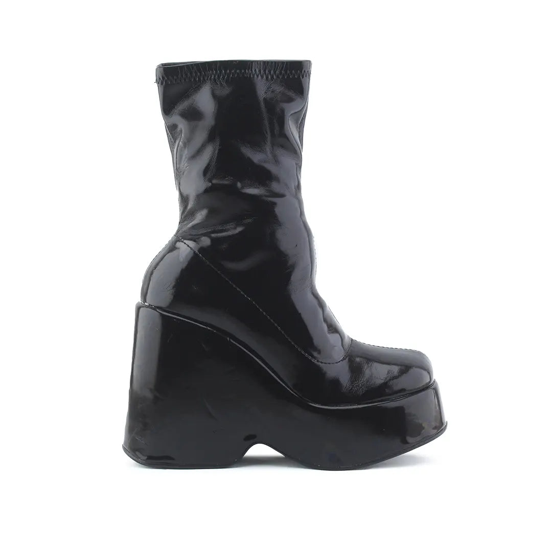 Bershka Patent Ankle Boot
