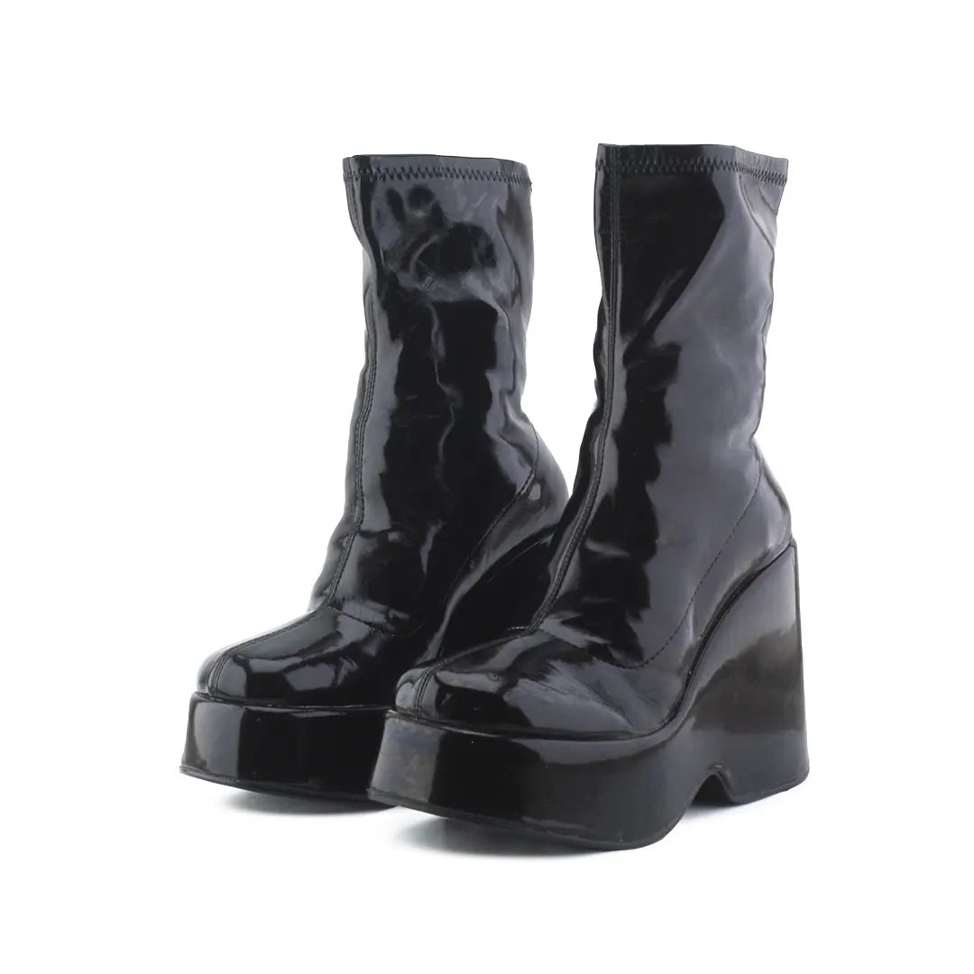 Bershka Patent Ankle Boot