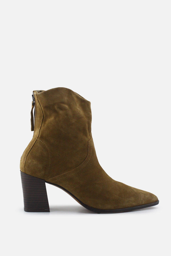 Zara Zipper Block Ankle Boots | Suede