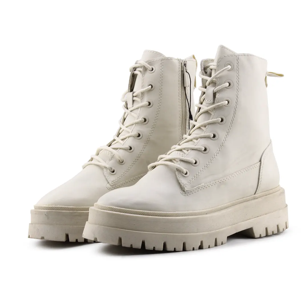 Stradivarius Zipper Lace Up Ankle Boot | 100% Authentic Leather