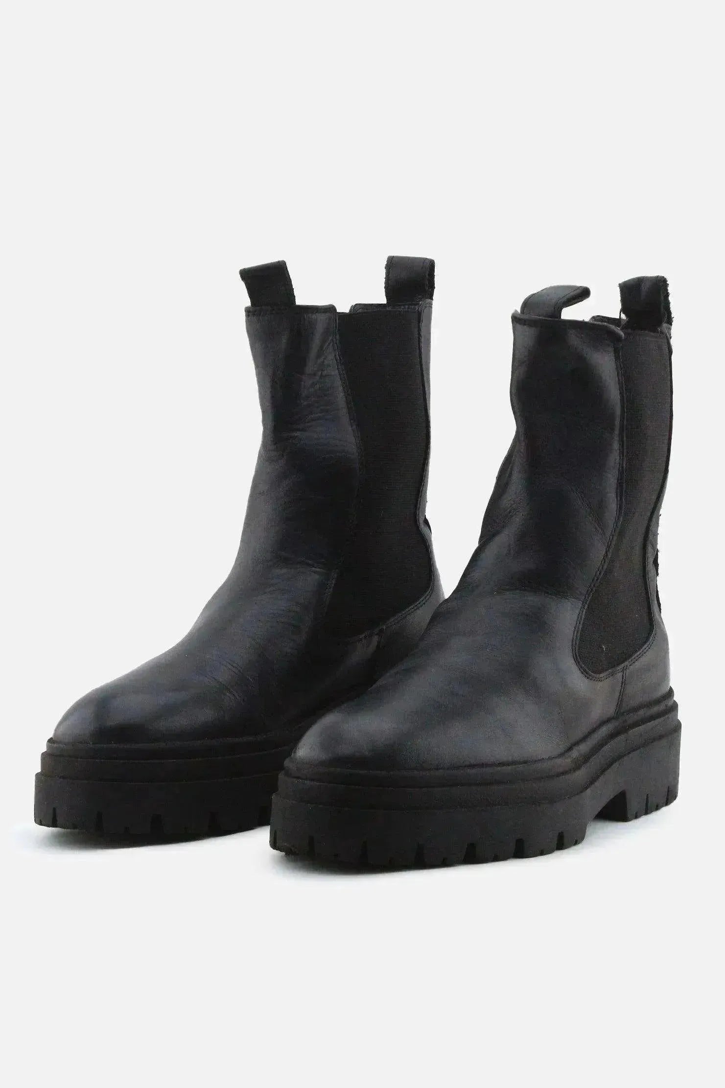 Zara Stretchable Chelsea Ankle Boots | 100% Authentic Leather - sundaybazar