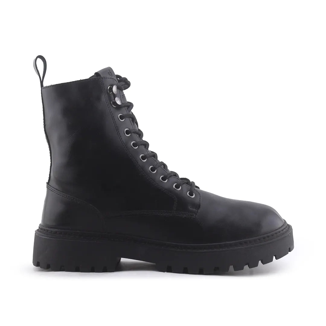 Pull & Bear Zipper Lace Up Ankle Boots | 100% Authentic Leather
