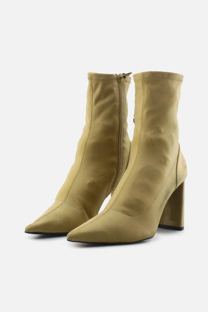 Zara Zipper Block Ankle Boots | Textile - sundaybazar