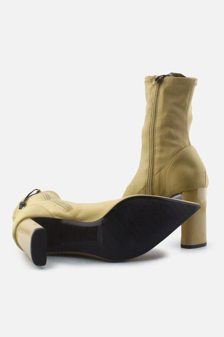 Zara Zipper Block Ankle Boots | Textile - sundaybazar