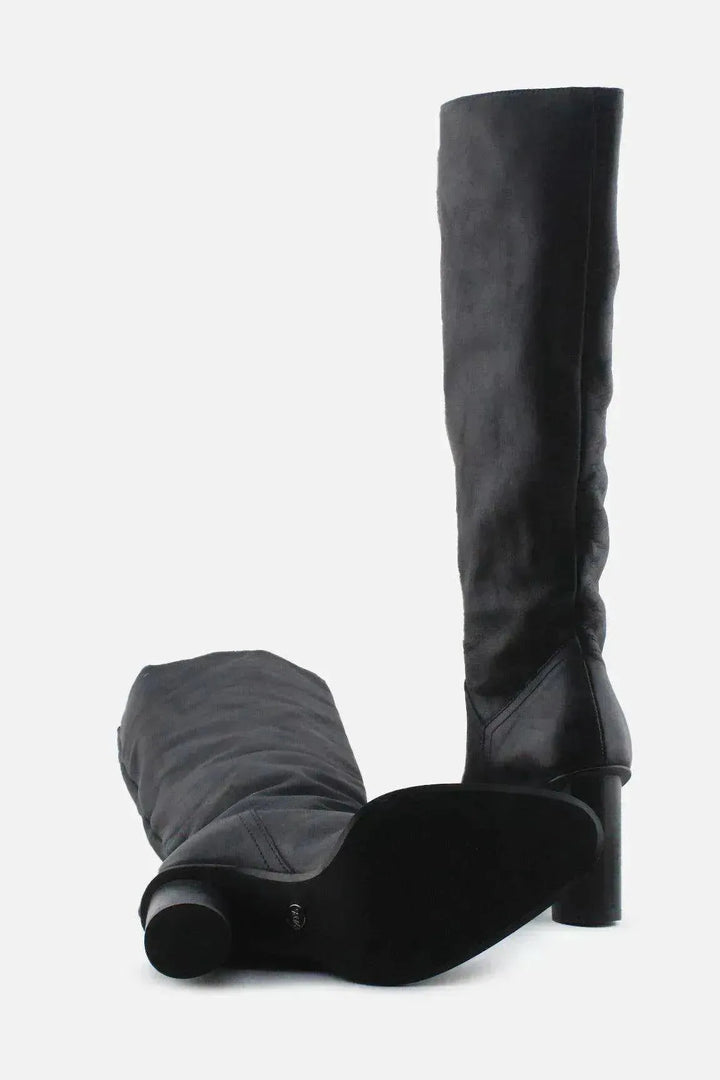 Zara Block Heels Knee High Boots | 100% Authentic Leather - sundaybazar
