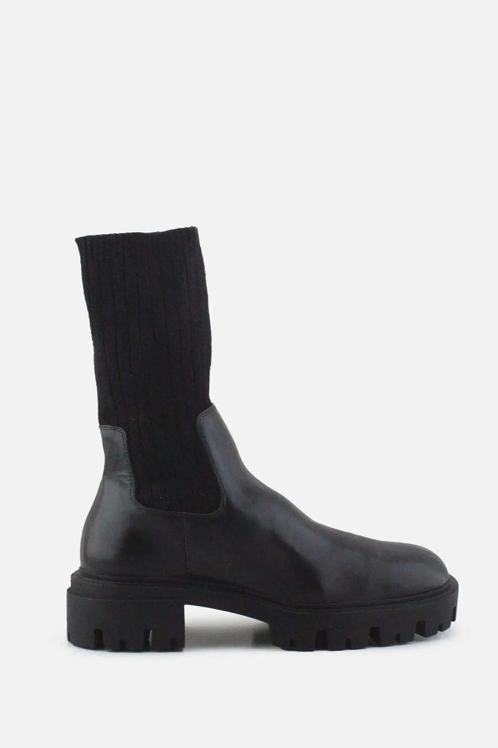 Zara Stretchable Combat Ankle Boots | 100% Authentic Leather - sundaybazar