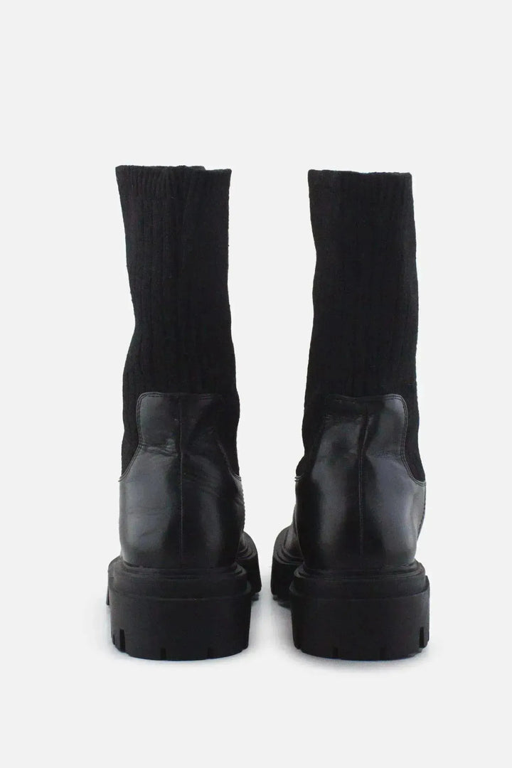 Zara Stretchable Combat Ankle Boots | 100% Authentic Leather - sundaybazar