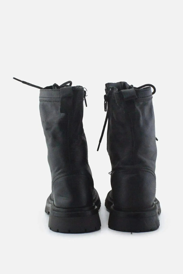 Zara Zipper Laces Combat Ankle Boots | 100% Authentic Leather - sundaybazar