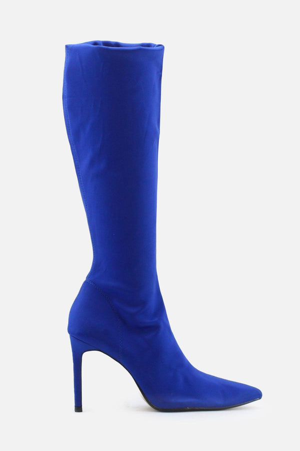 Zara Zipper Stiletto Heels Thigh High Sock Boots | Textile