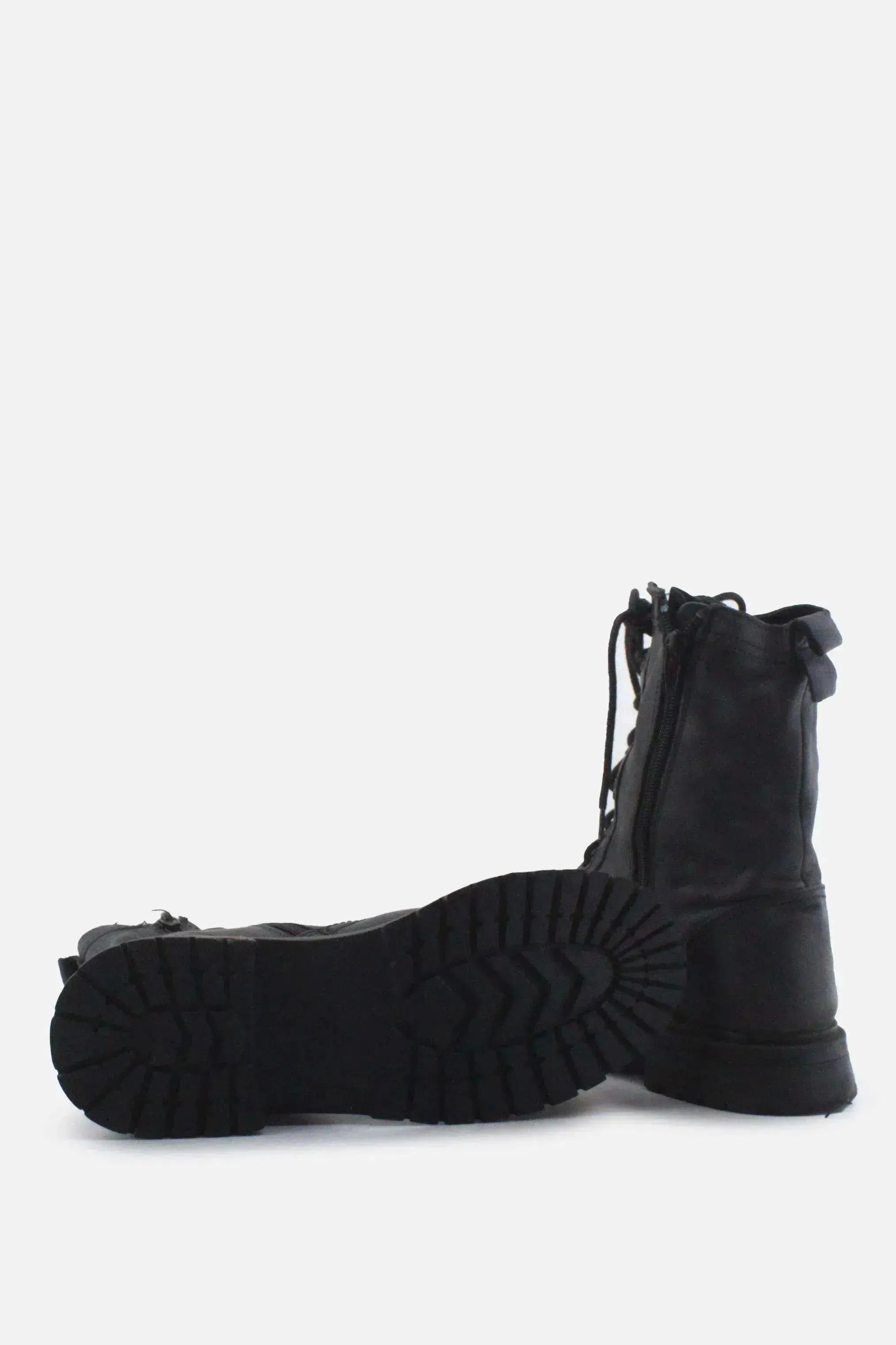 Zara Zipper Laces Combat Ankle Boots | 100% Authentic Leather - sundaybazar