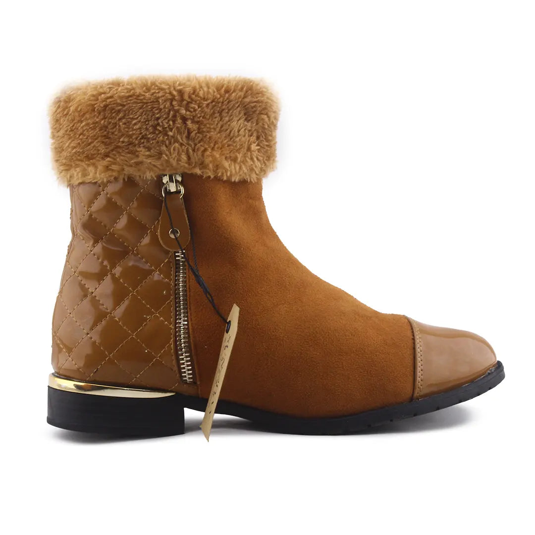 European Brand Zipper Suede Ankle Boot