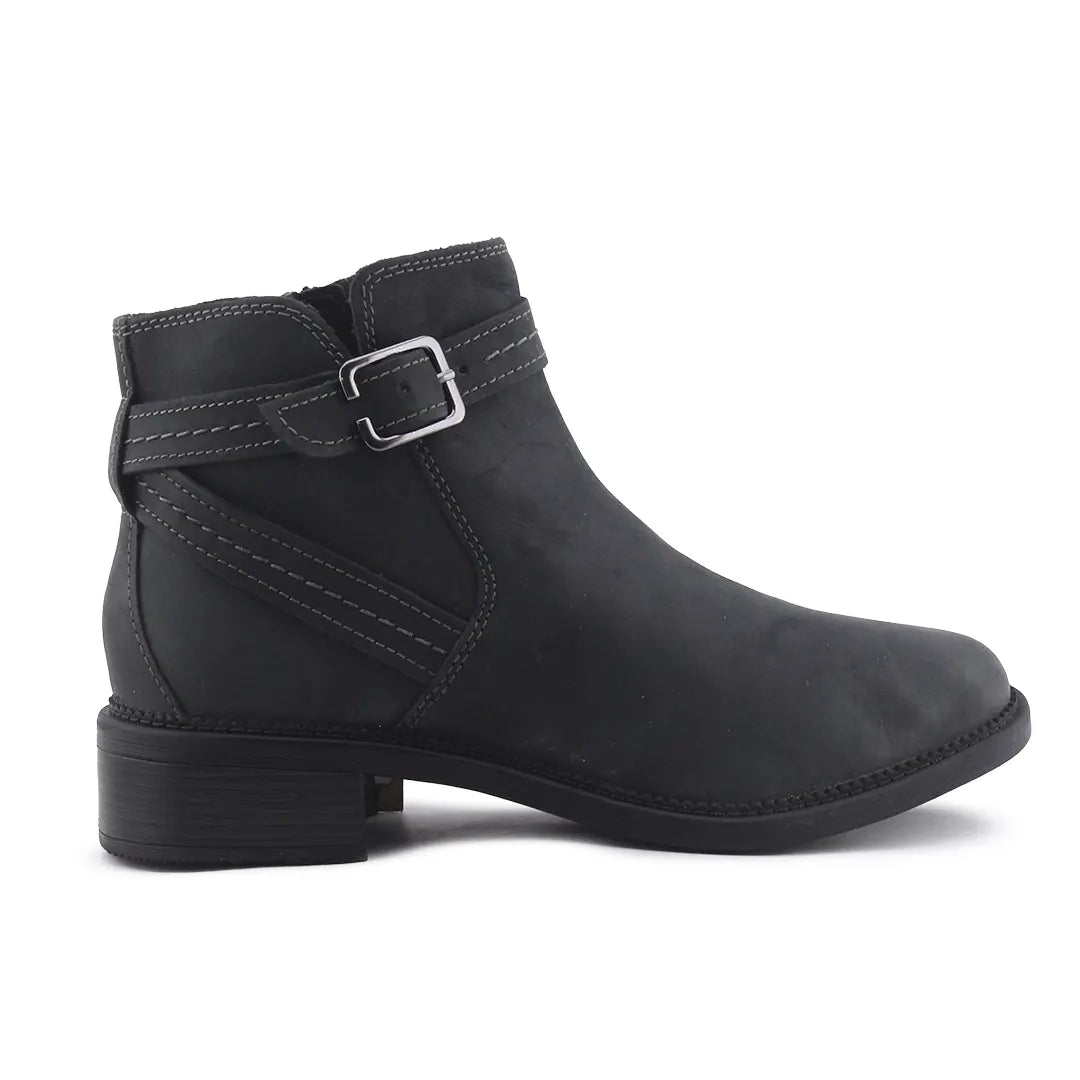 Clarks Zipper Buckle Strap Ankle Boot | 100% Authentic Leather