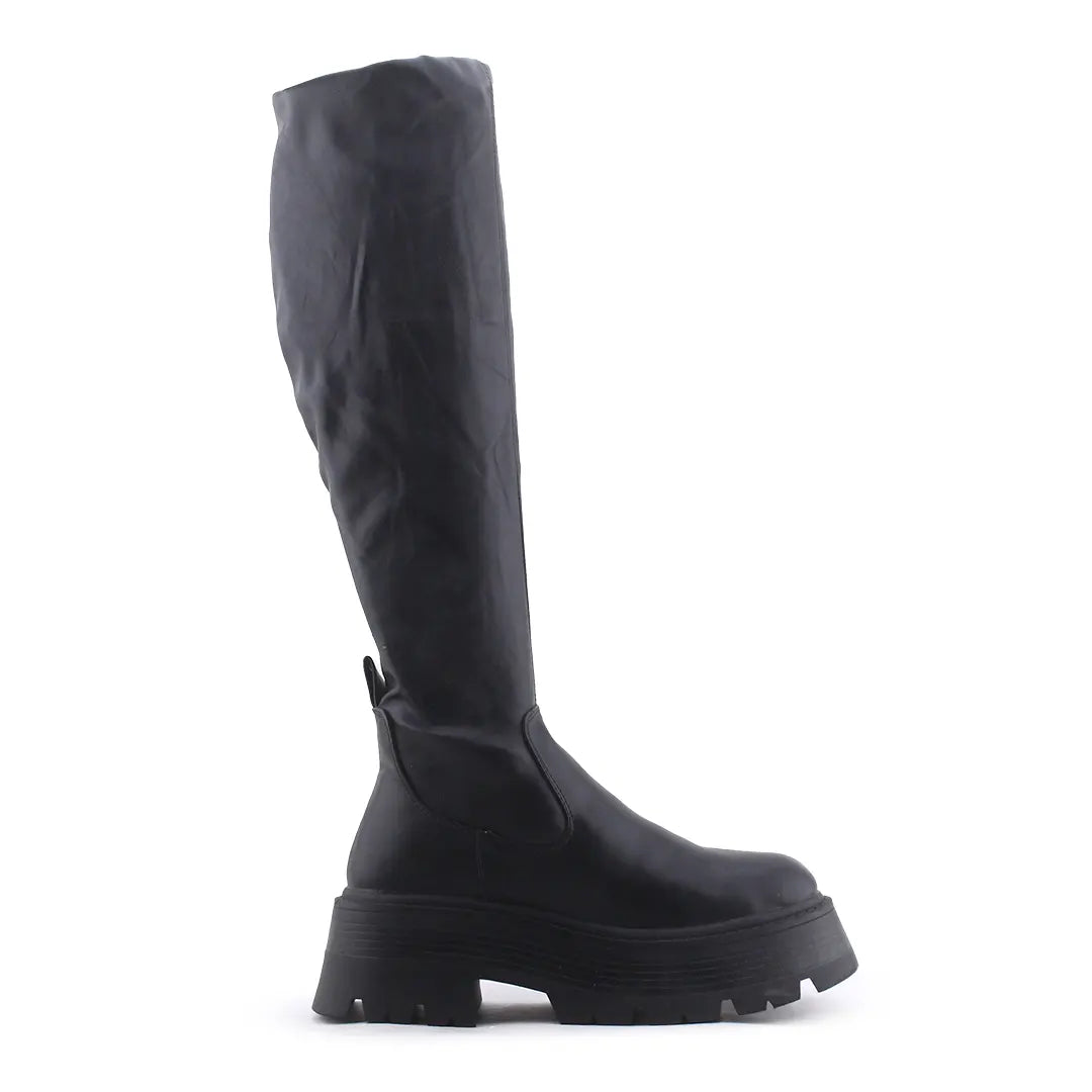Pull & Bear Zipper Over The Knee Boot | 100% Authentic Leather