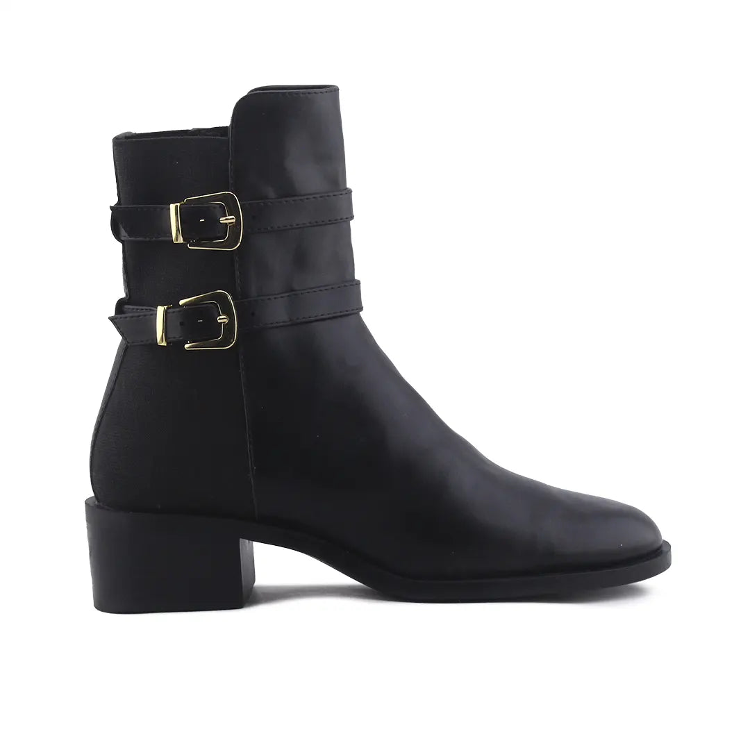 Zara Zipper Stretchable Buckle Strap Ankle Boot | 100% Authentic Leather