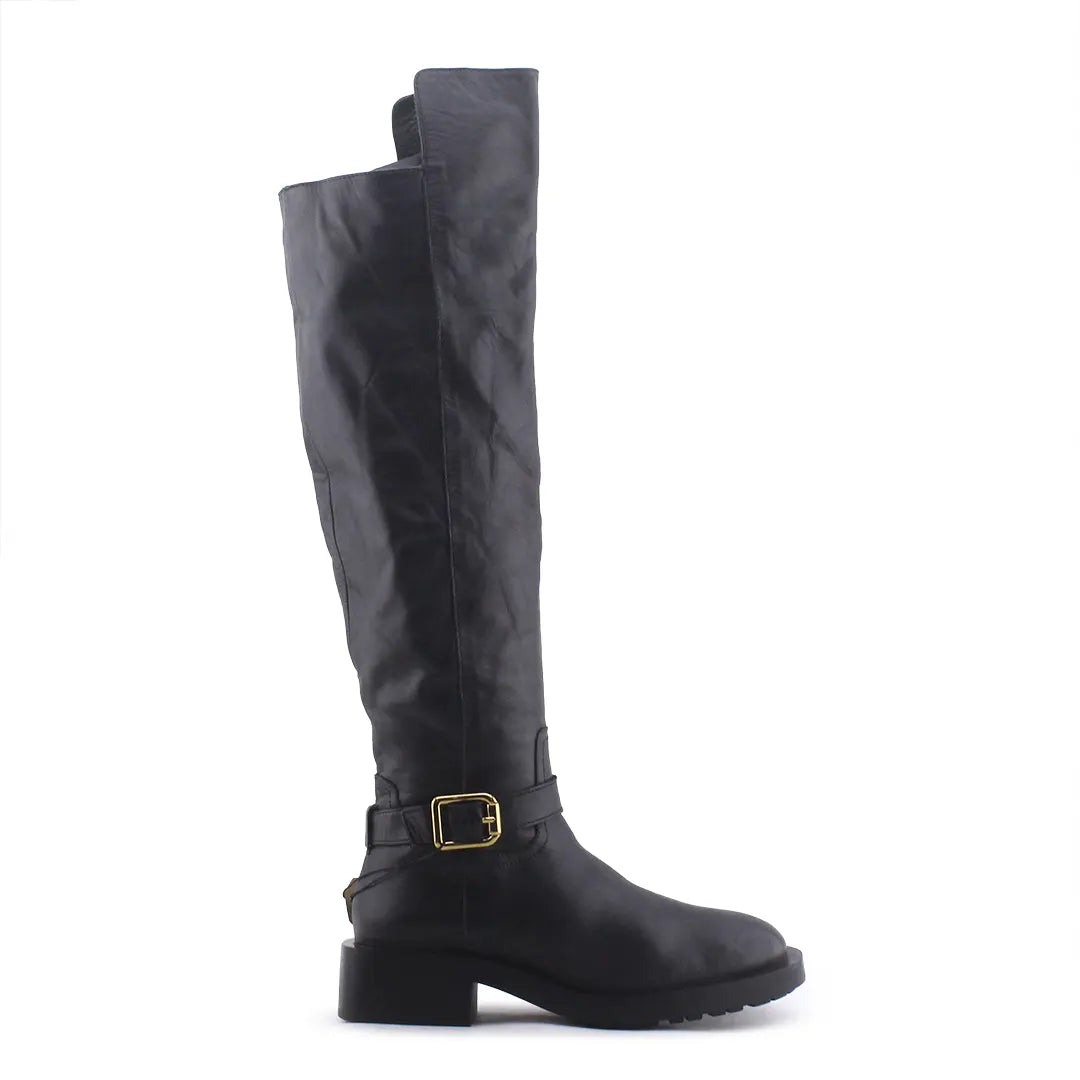 Zara Zipper Buckle Strap Knee High Boots | 100% Authentic Leather