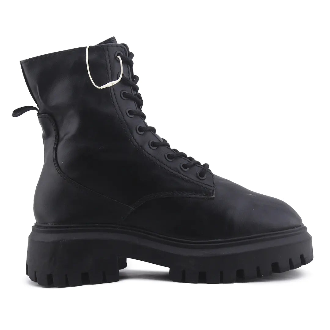 Stradivarius Zipper Lace Up Ankle Boot | 100% Authentic Leather