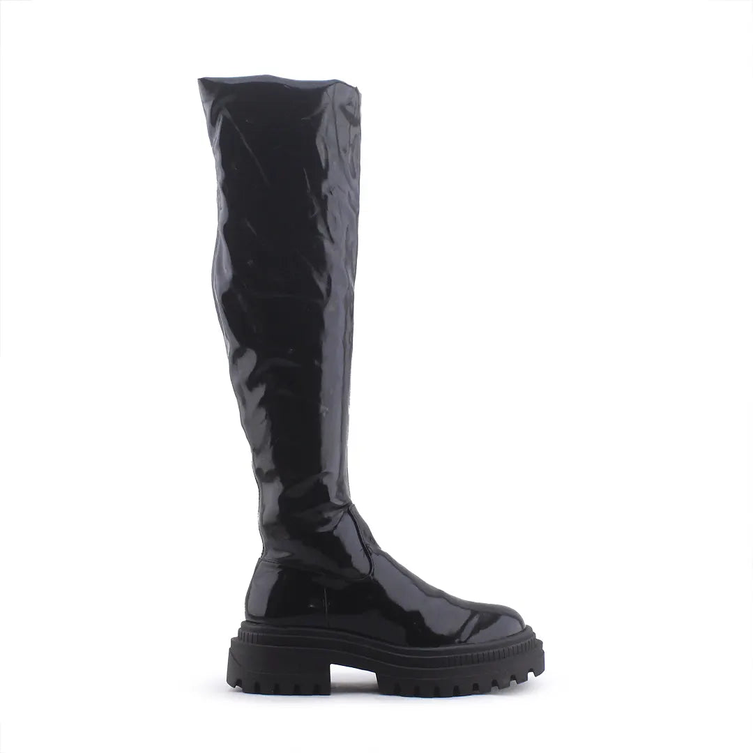 Bershka Zipper Over The Knee Boot