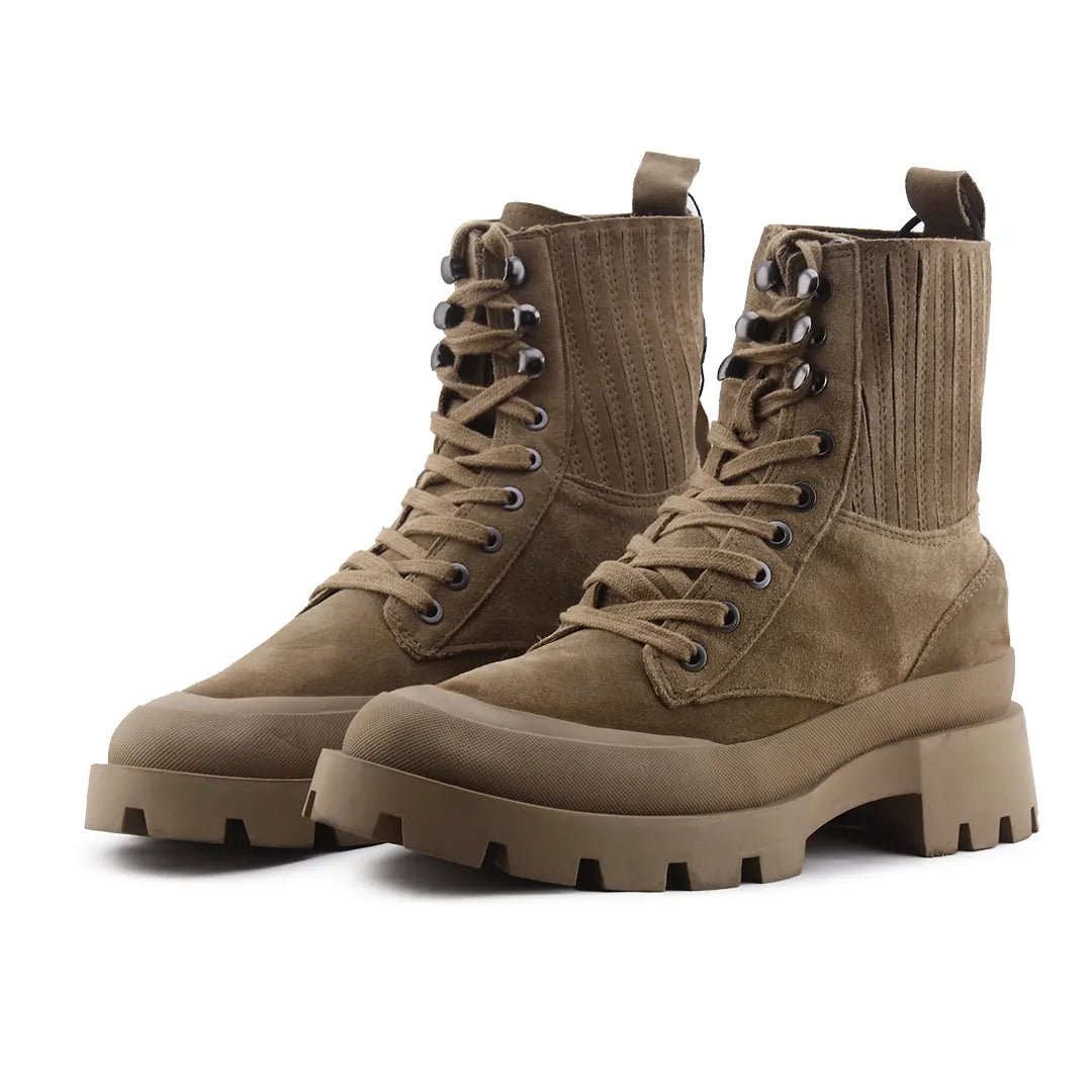 Zara Stretchable Lace Up Suede Ankle Boot