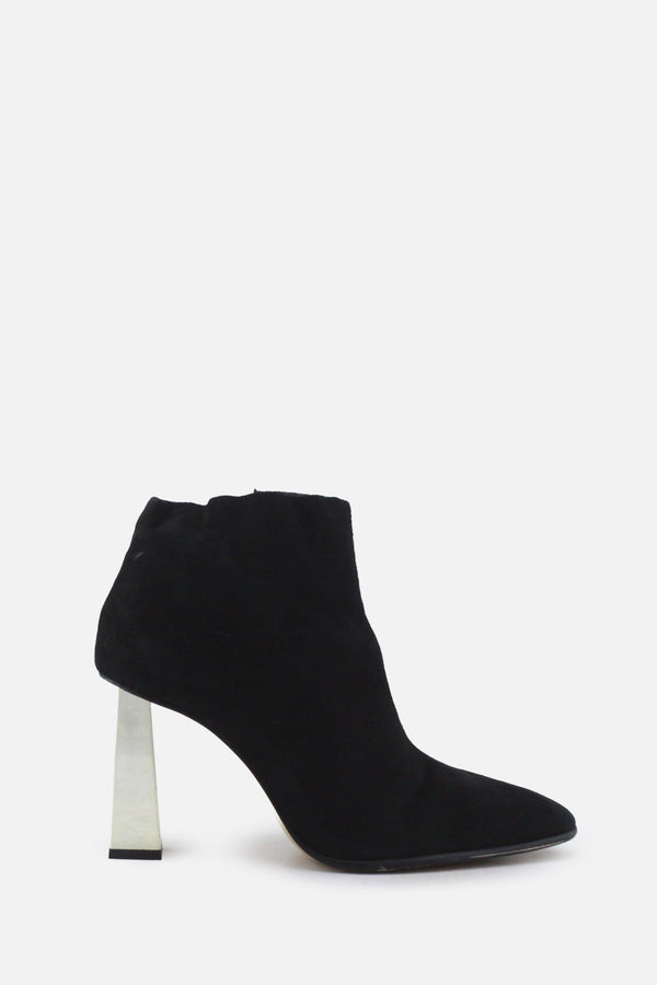 Zara Zipper Block Ankle Boots | Suede