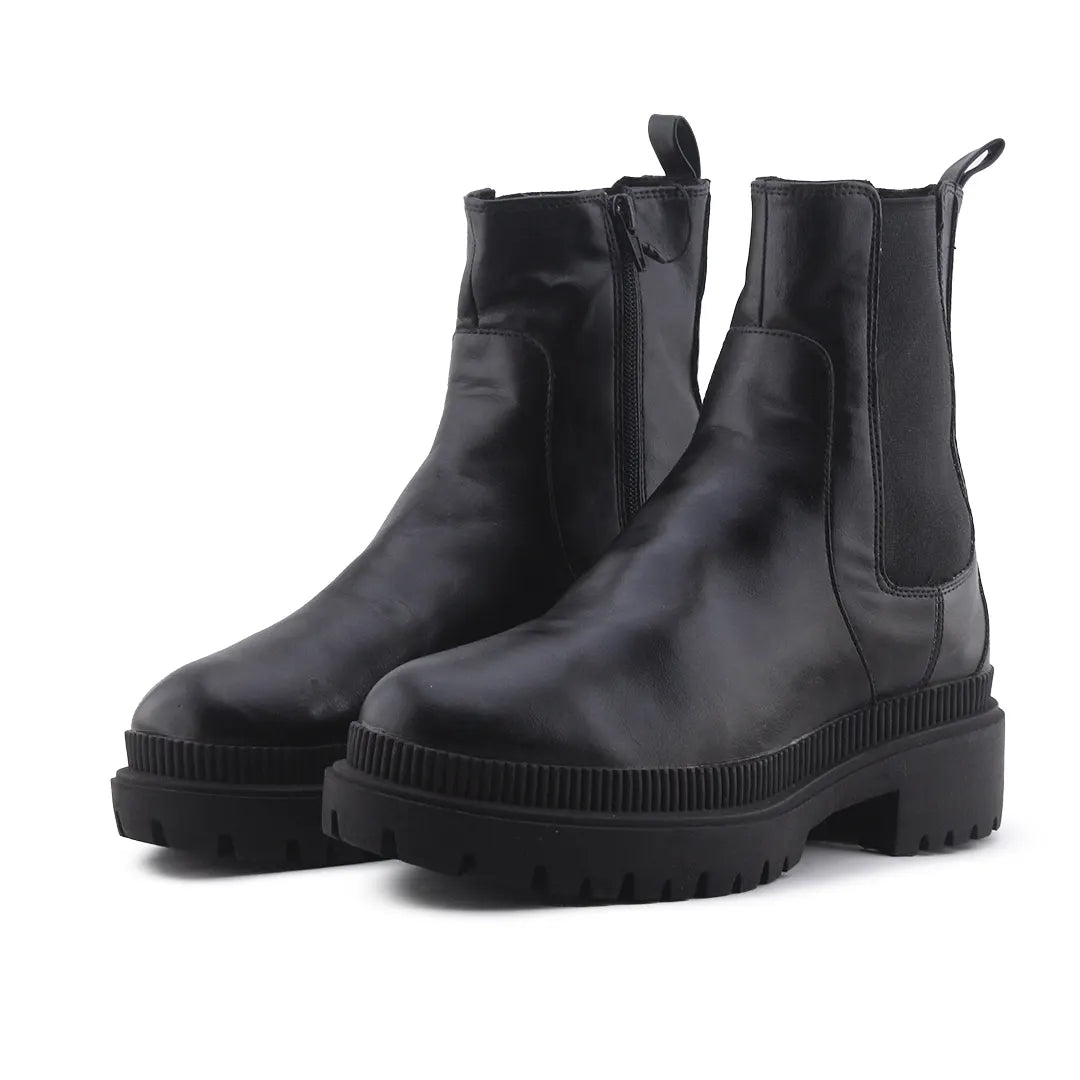 Lefties Zipper Stretchable Ankle Boot | 100% Authentic Leather