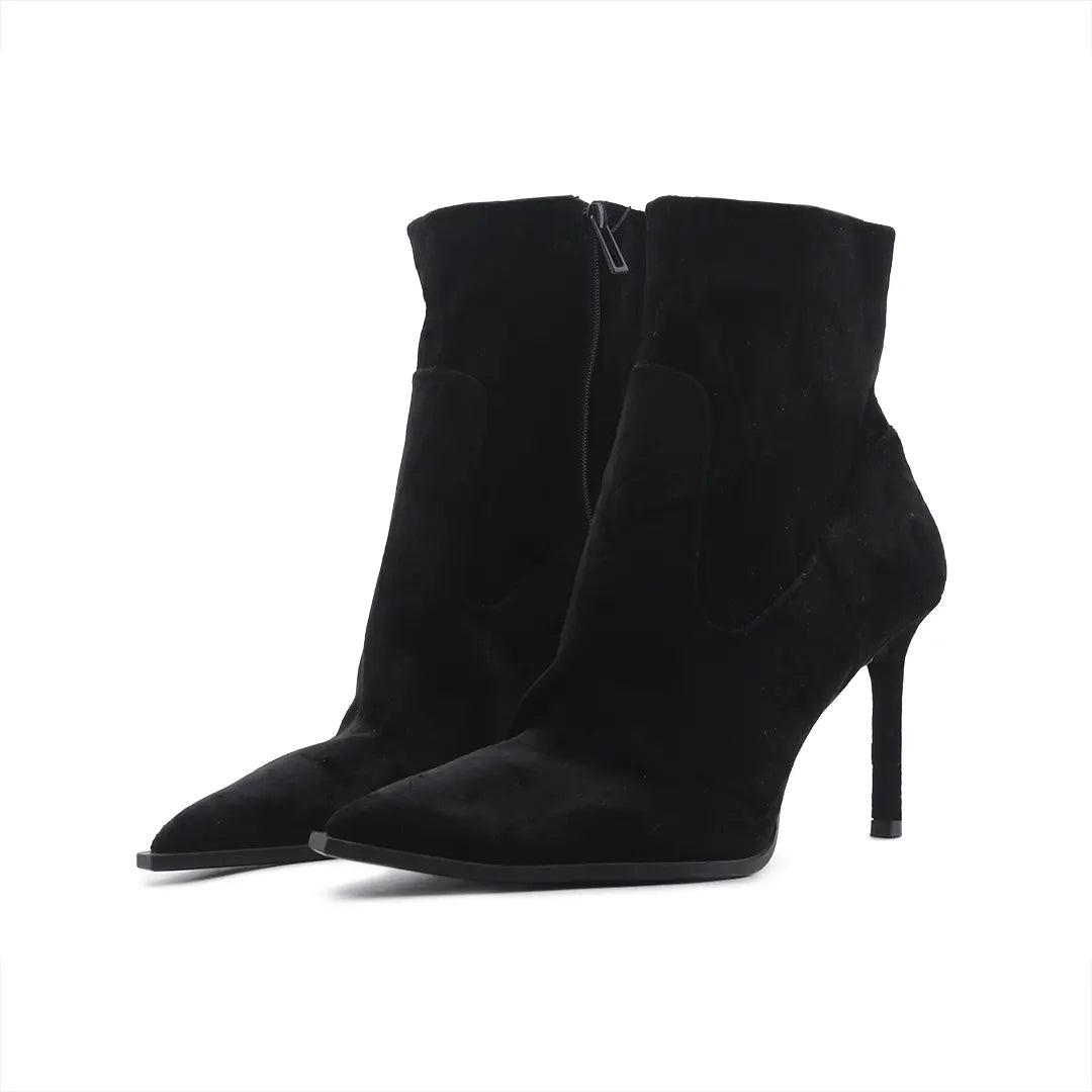 Zara Zipper Suede Ankle Boot