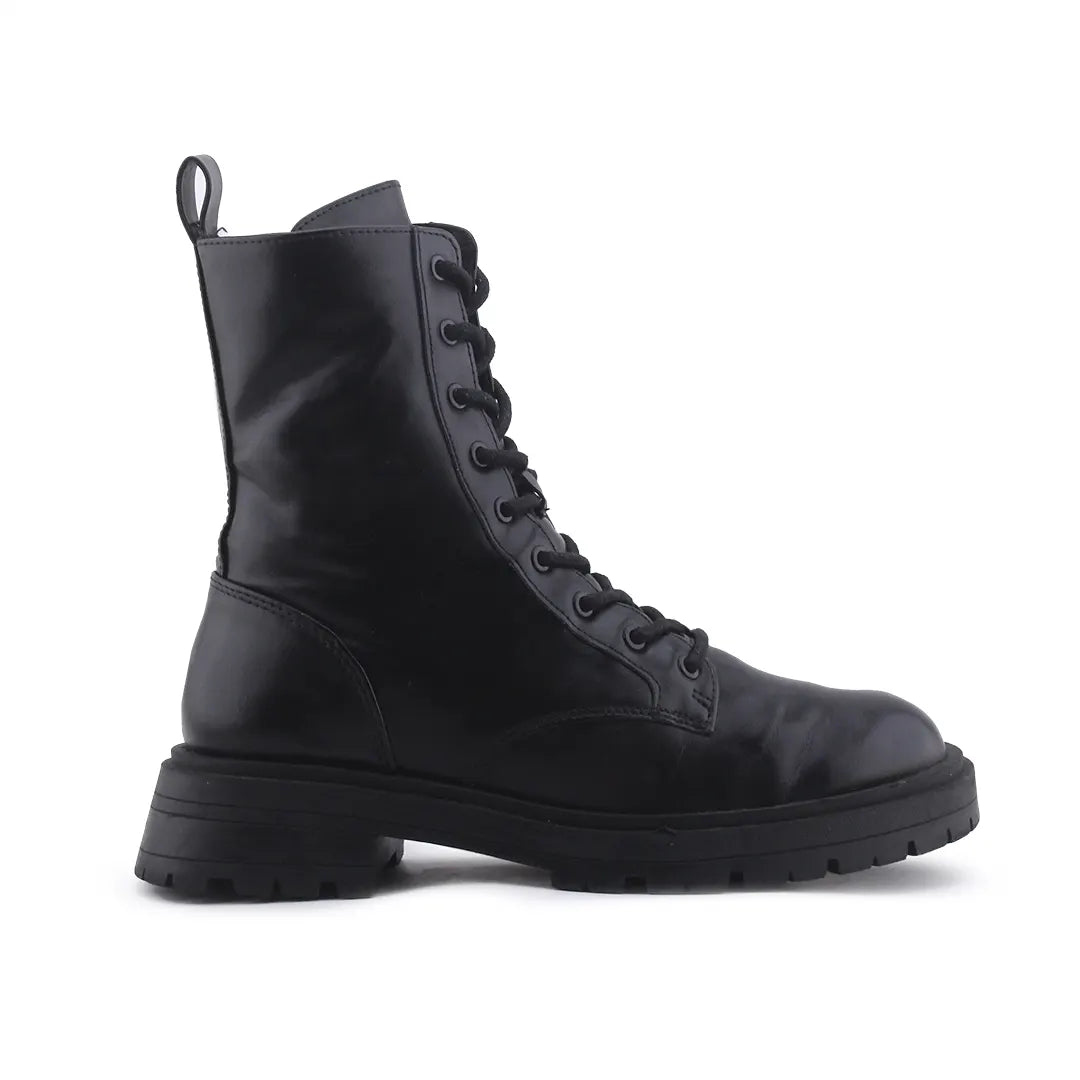 Pull & Bear Zipper Lace Up Ankle Boot | 100% Authentic Leather