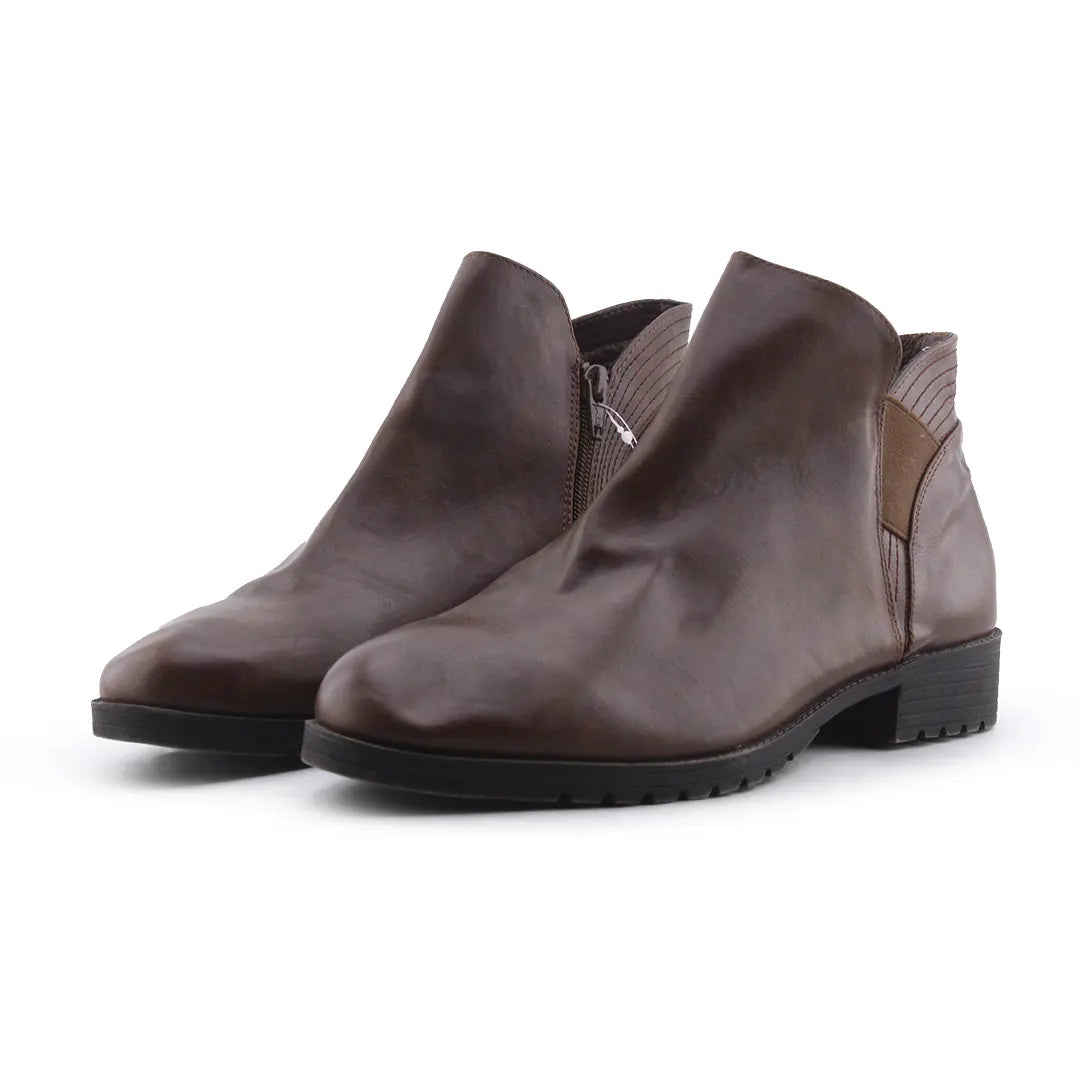 Kim Rogers Zipper Stretchable Ankle Boot | 100% Authentic Leather