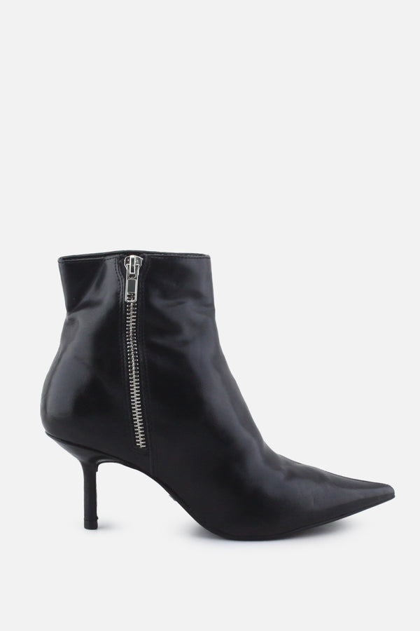 Zara Zipper Stilettos Ankle Boots | 100%  Authentic Leather