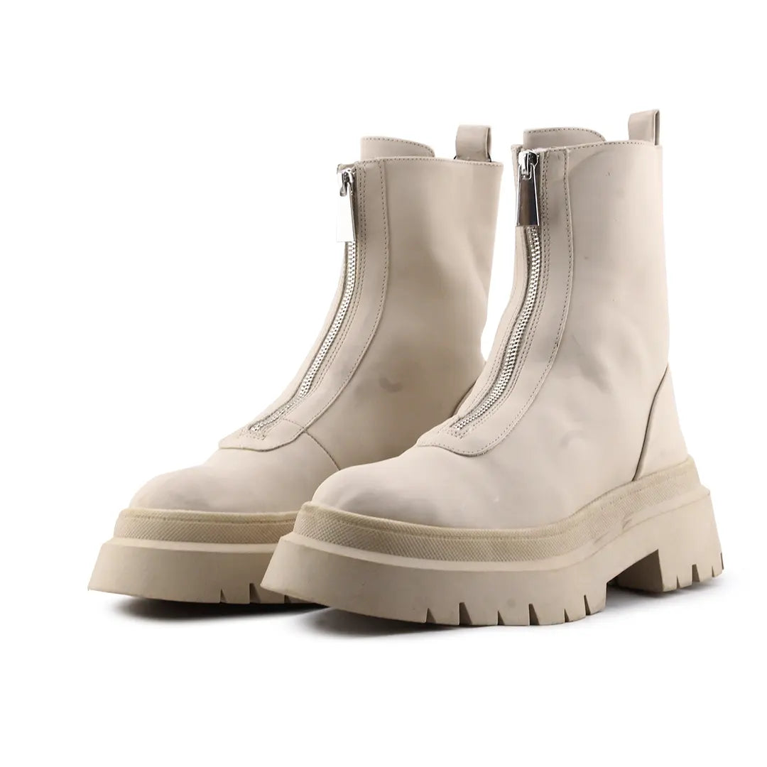 Pull & Bear Zipper Ankle Boot | 100% Authentic Leather