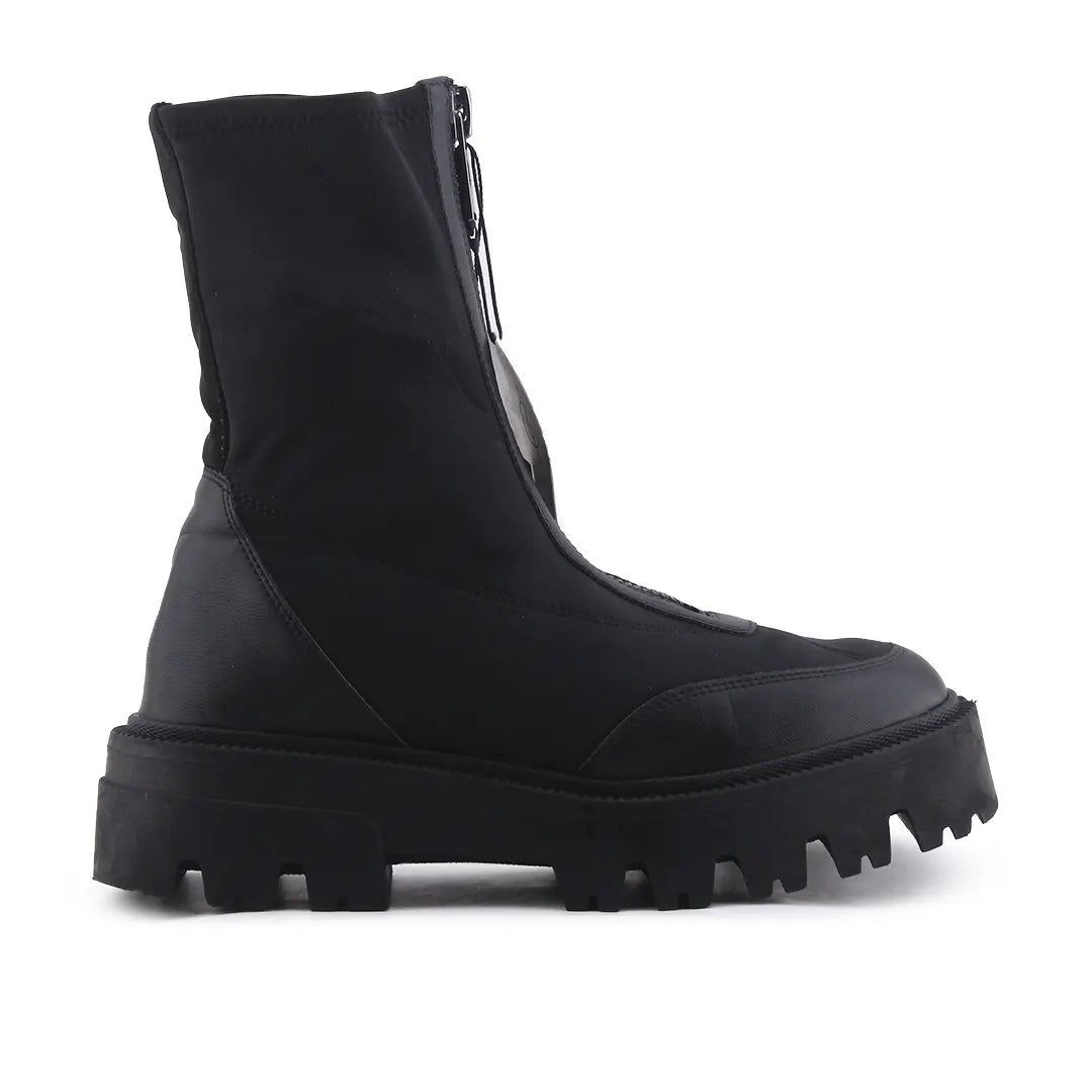 Stradivarius Zipper Textile Ankle Boot