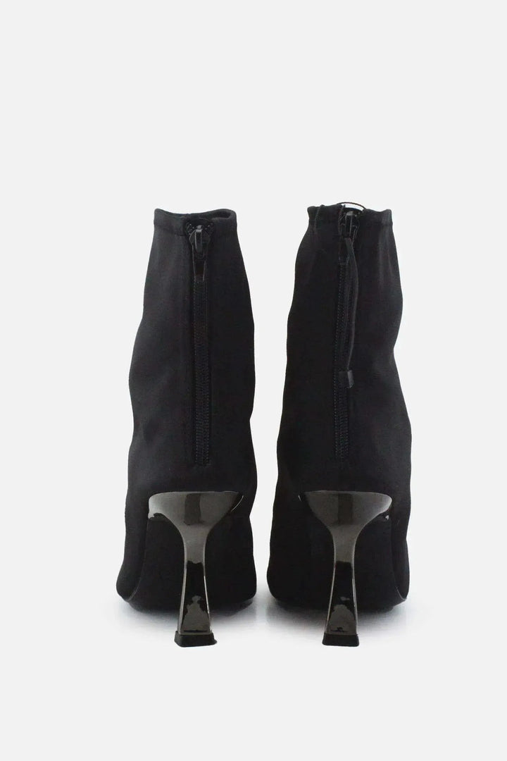 Zara Zipper Stilettos Ankle Boots | Textile - sundaybazar