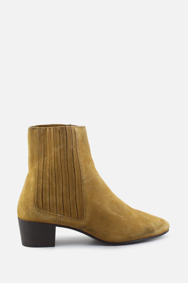 Zara Stretchable Block Ankle Boots | Suede