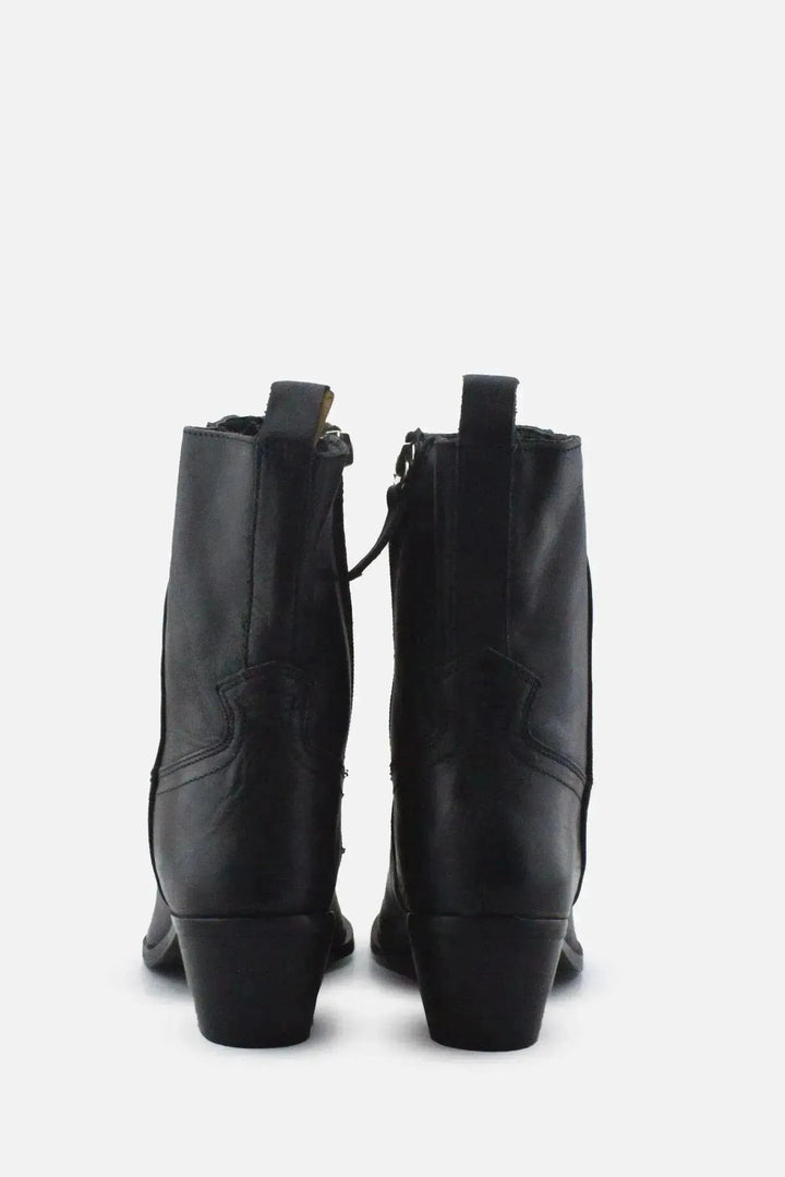 Zara Zipper Block Ankle Boots | 100% Authentic Leather - sundaybazar