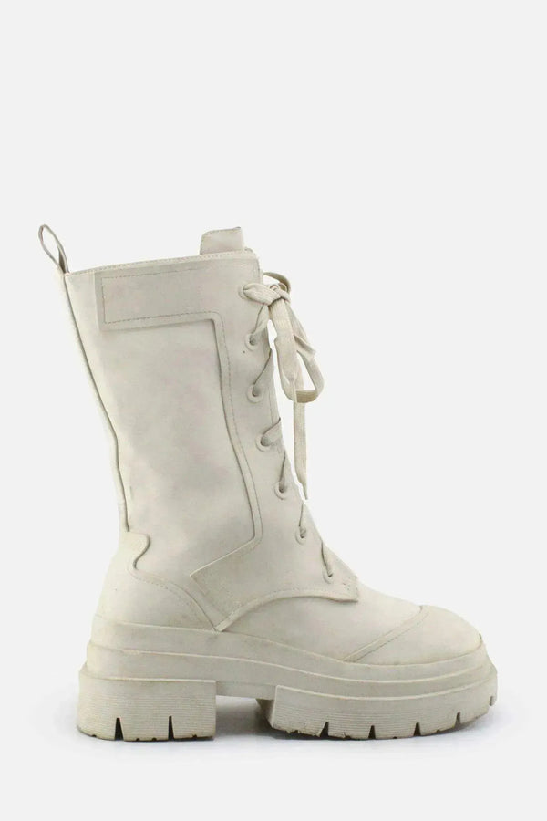 Zara Zipper Laces Combat Ankle Boots | 100%  Authentic Leather