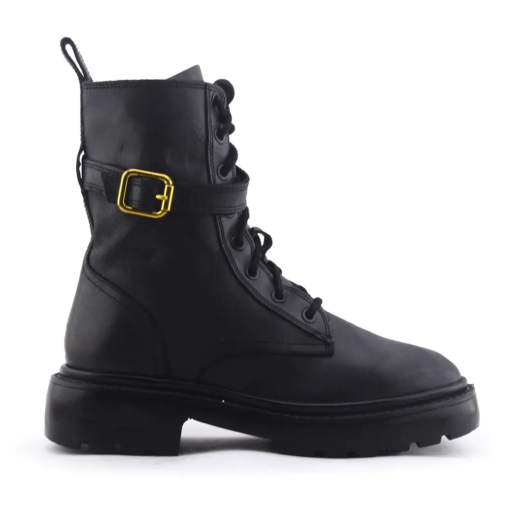 Zara Zipper Lace Up Buckle Strap Ankle Boot | 100% Authentic Leather