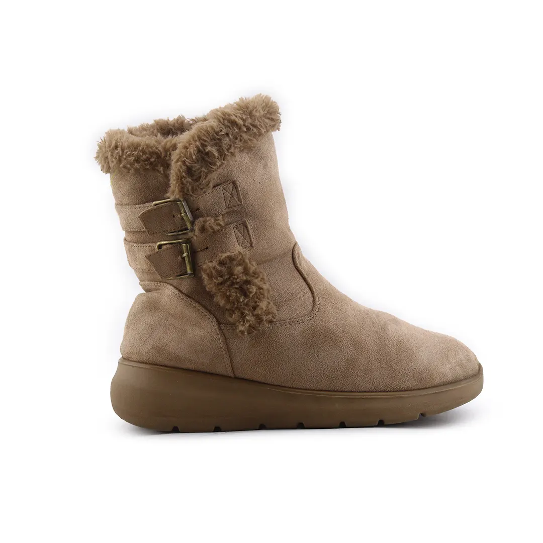 European Brand Zipper Buckle Strap Suede Ankle Boot