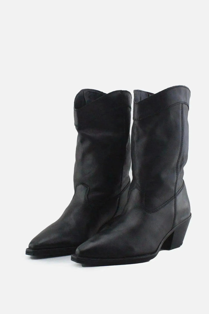 Zara Block Ankle Boots | 100% Authentic Leather - sundaybazar