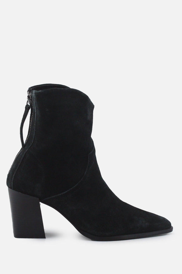 Zara Zipper Block Ankle Boots | Suede