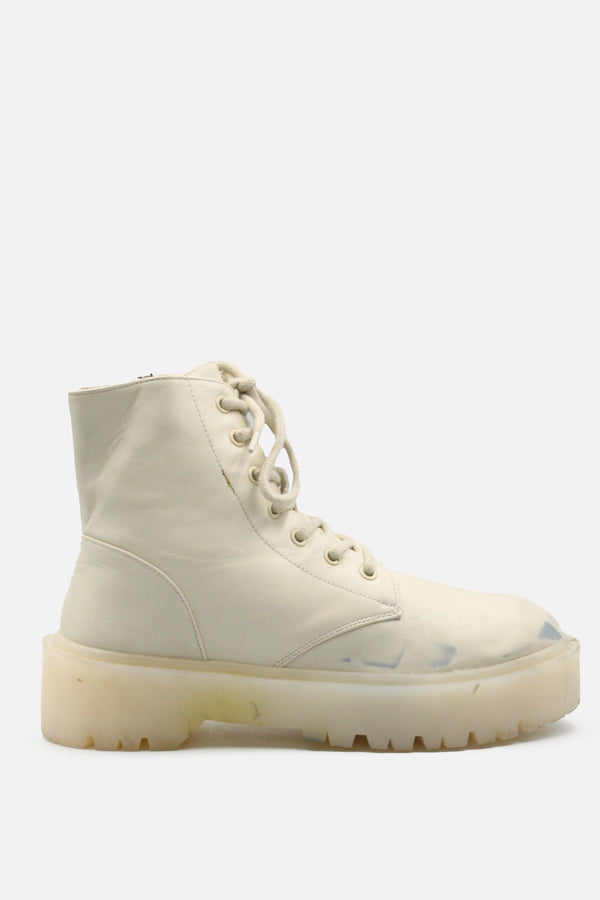 Pull & Bear Zipper Laces Combat Boots | 100% Authentic leather