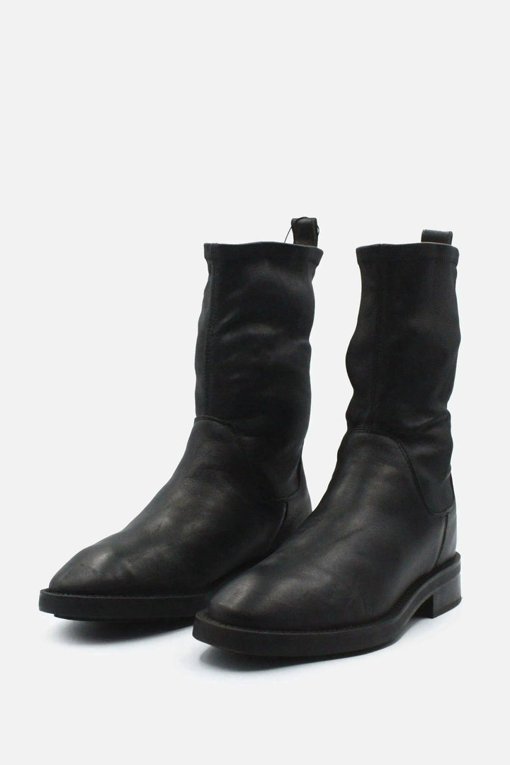 Massimo Dutti Block Ankle Boots | 100% Authentic Leather - sundaybazar