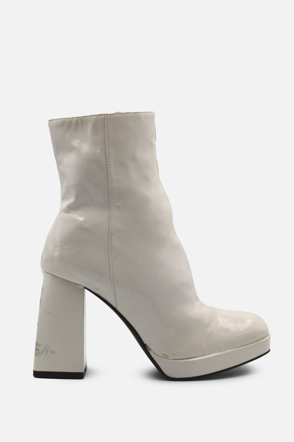 Bershka Zipper Block Heels Ankle Boots | 100% Authentic Leather