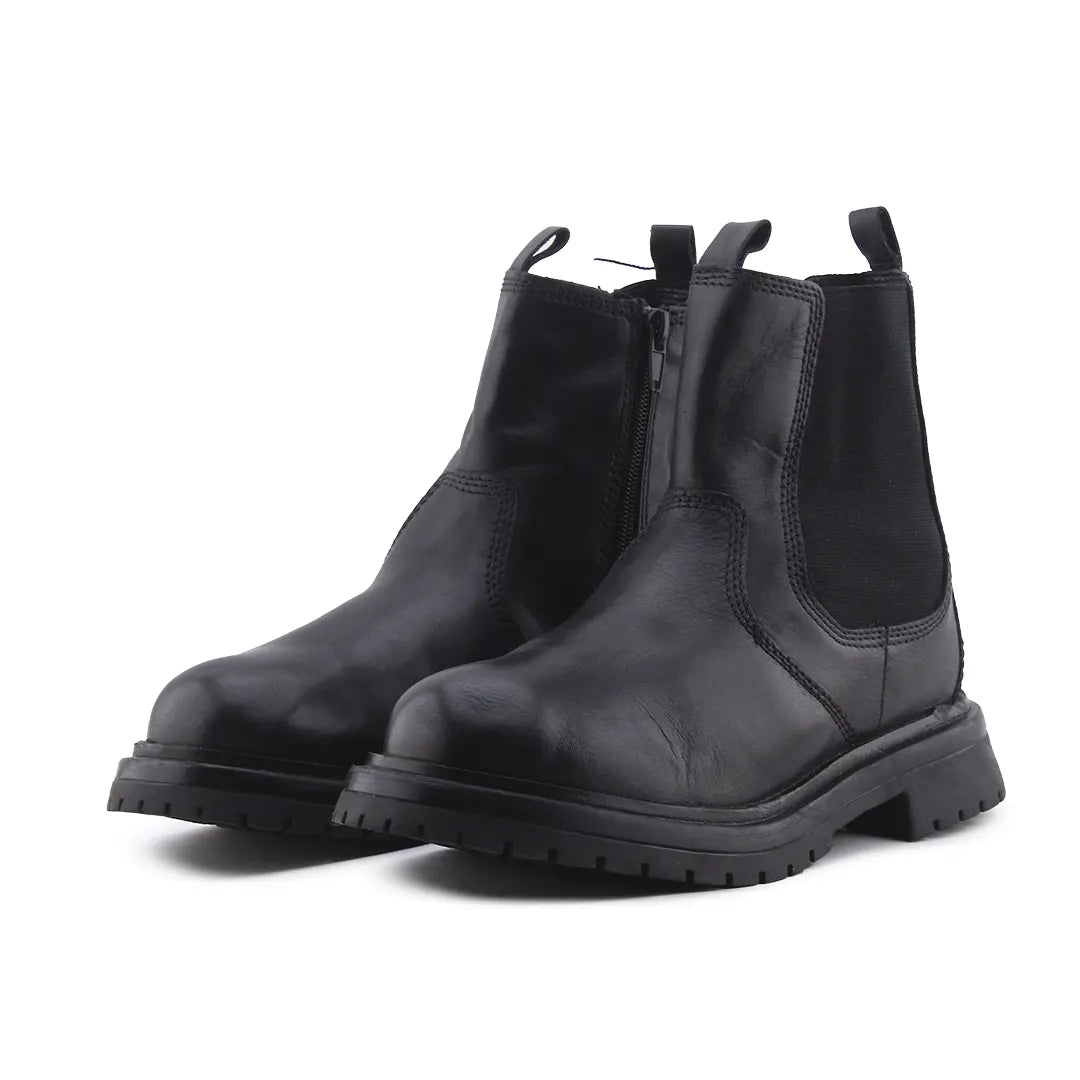 Zara Zipper Stretchable Ankle Boot | 100% Authentic Leather