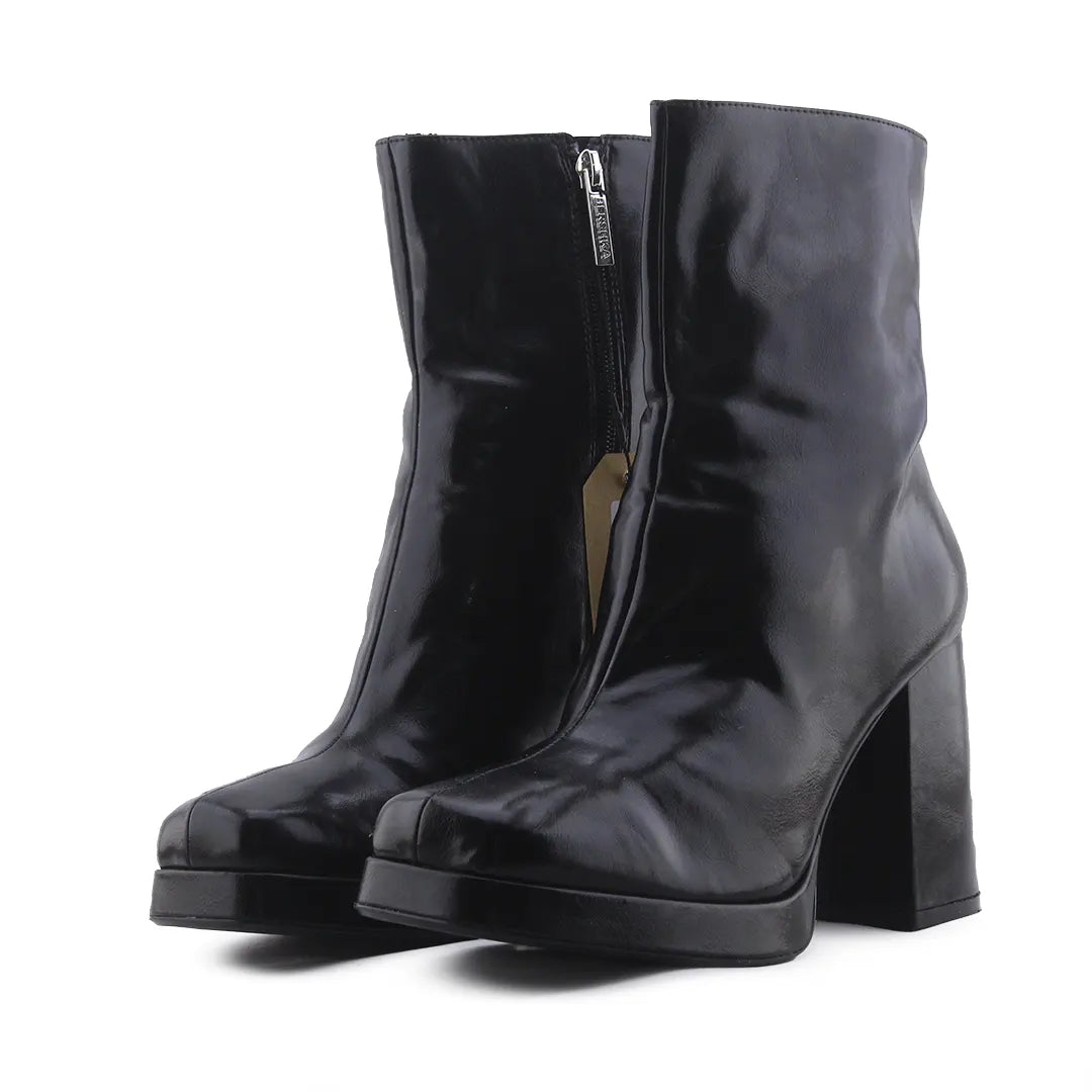 Bershka Zipper Ankle Boot | 100% Authentic Leather