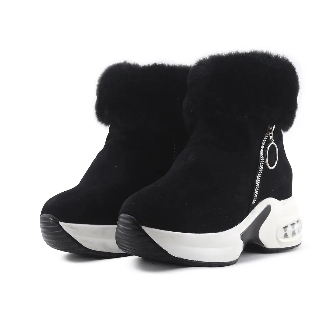 European Brand Zipper Suede Ankle Boot