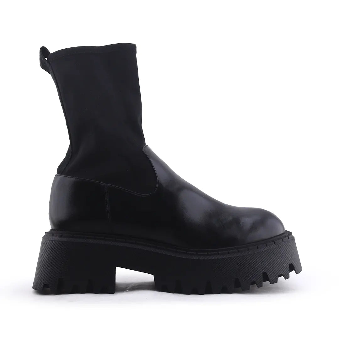 Zara Zipper Stretchable Ankle Boot | 100% Authentic Leather