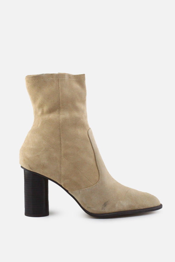 Zara Zipper Block Ankle Boots | Suede