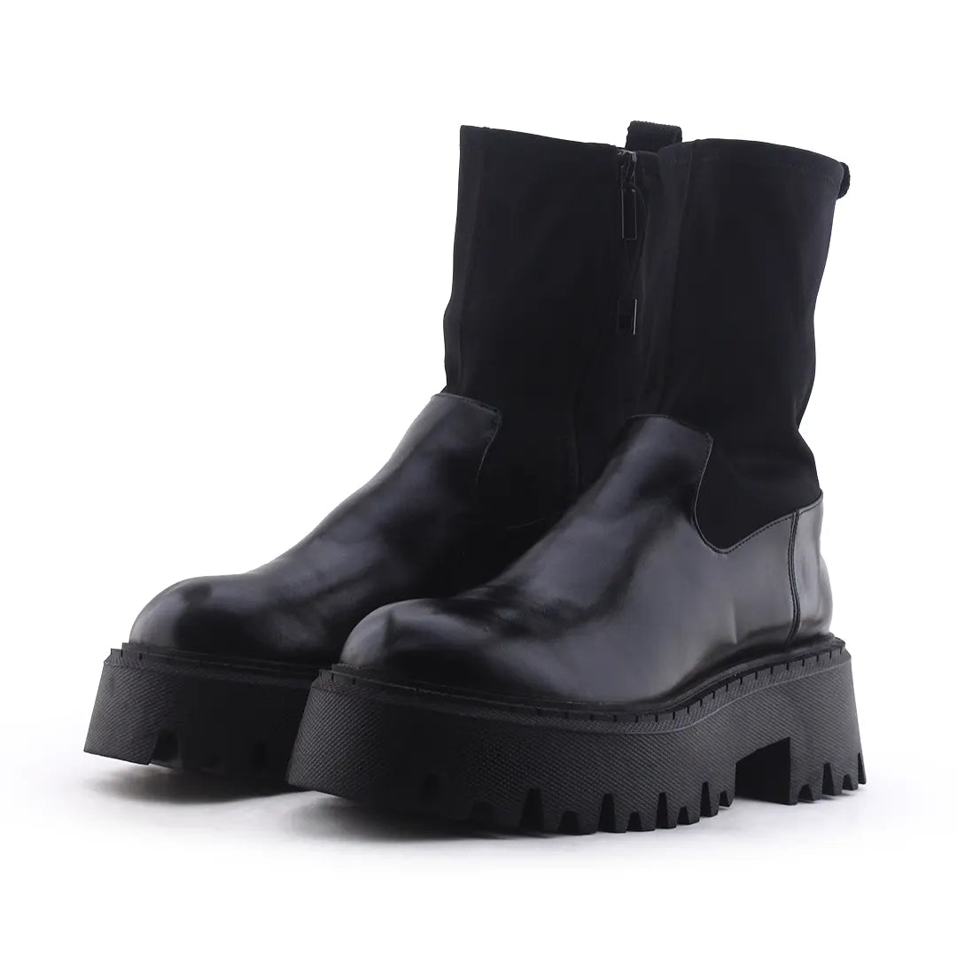 Zara Zipper Stretchable Ankle Boot | 100% Authentic Leather